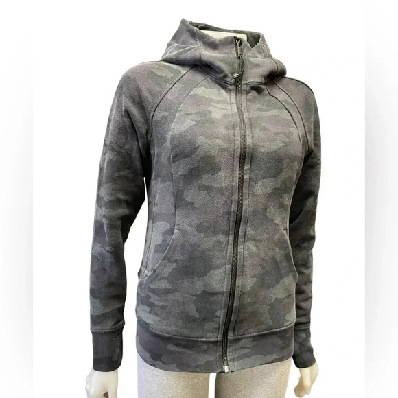 lululemon athletica Tops - Lululemon  Scuba Camo Hoodie Size 8